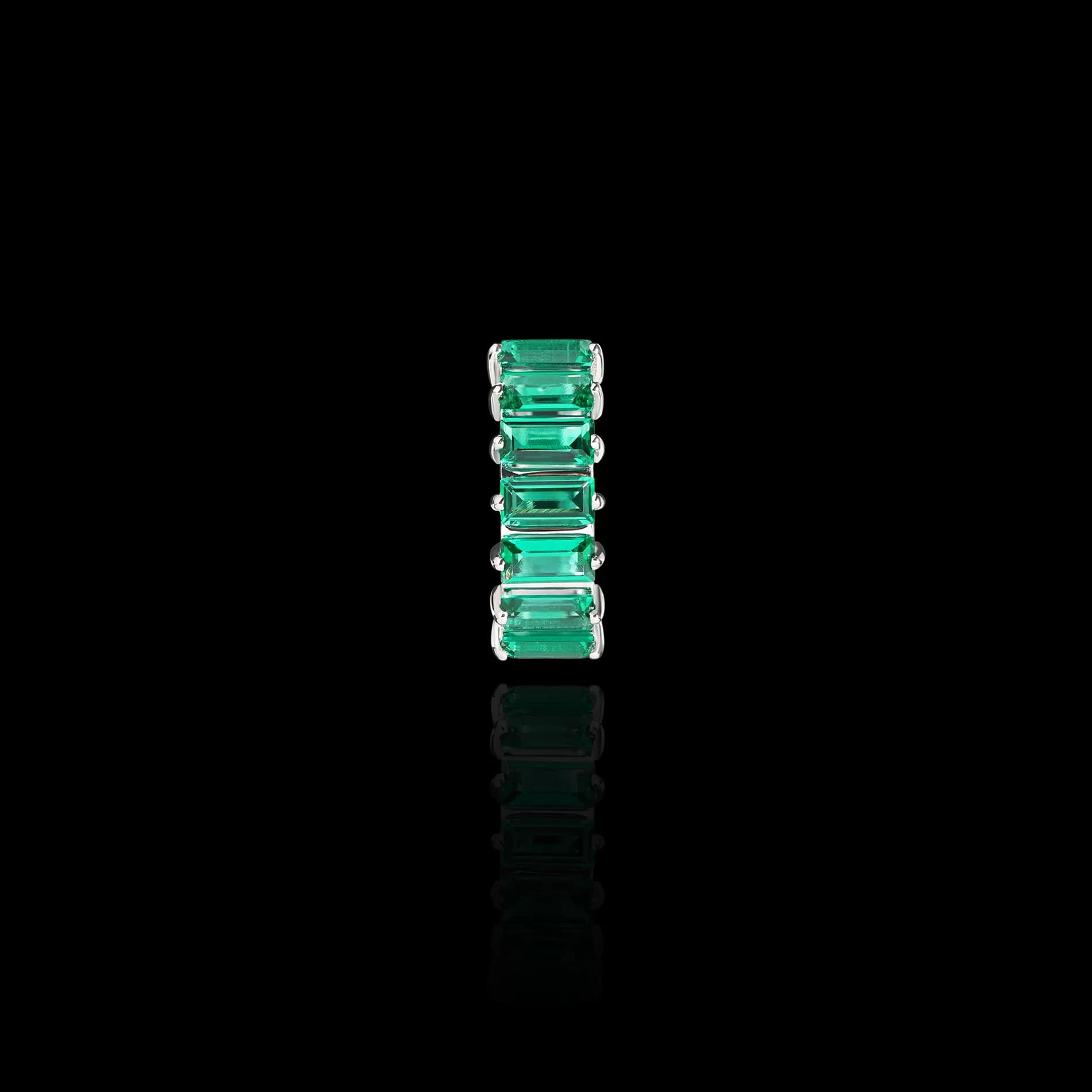 Сережка каффа зі смарагдами Cuff E29 emerald