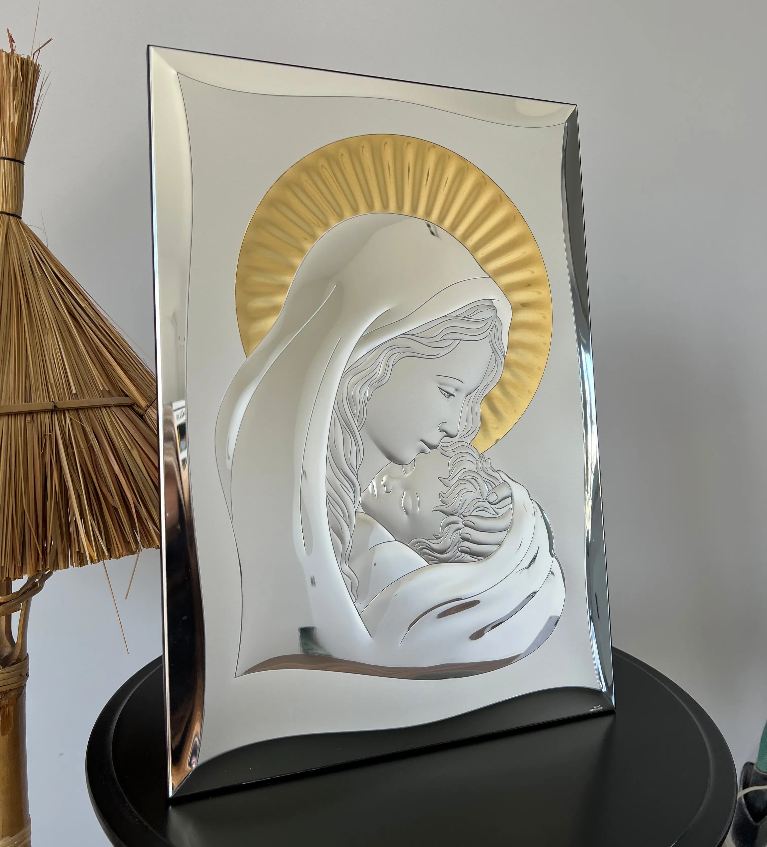 Ікона срібна Богородиця з дитям 81300 7L ORO (35x50)