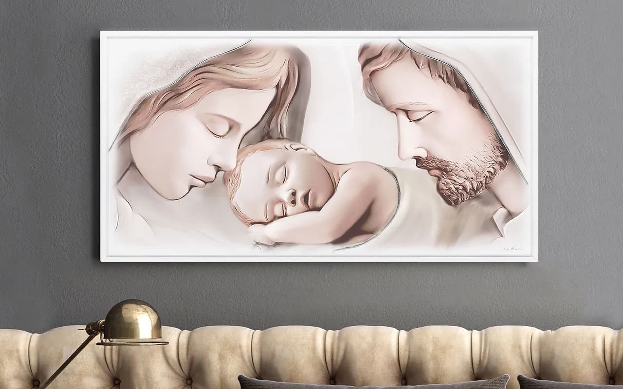 Ікона мальована свята родина 80х43 см 07152.15 (80x43)